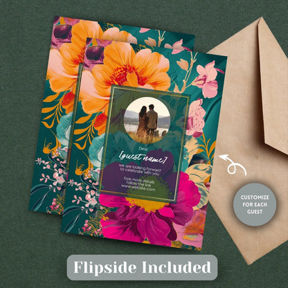 Tropical Teal Minimalist Elegance Wedding Invitation