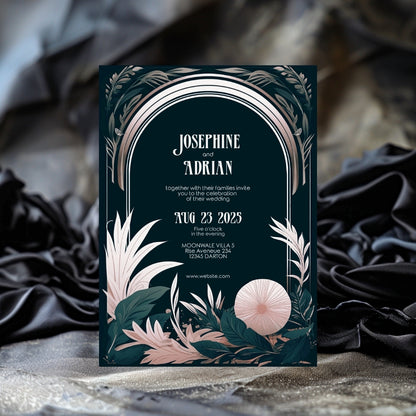 Celestial Floral Garden Wedding Invitation