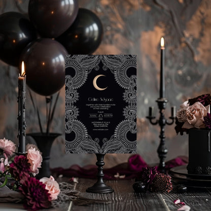 Celestial Moon Paisley Elegance Wedding Invitation