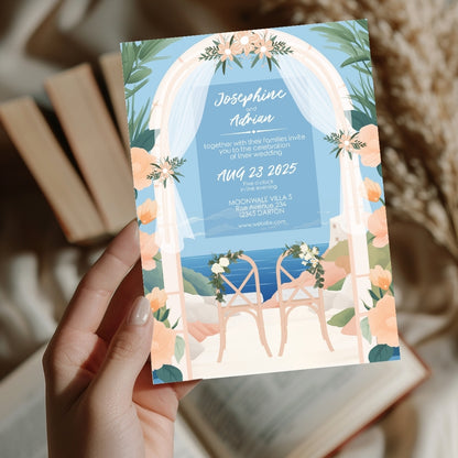 Elegant Summer Beach Wedding Invitation