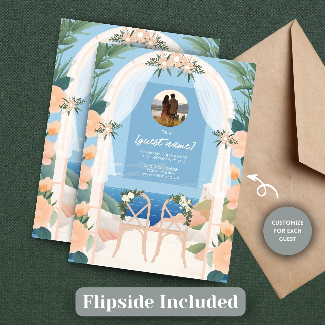 Elegant Summer Beach Wedding Invitation