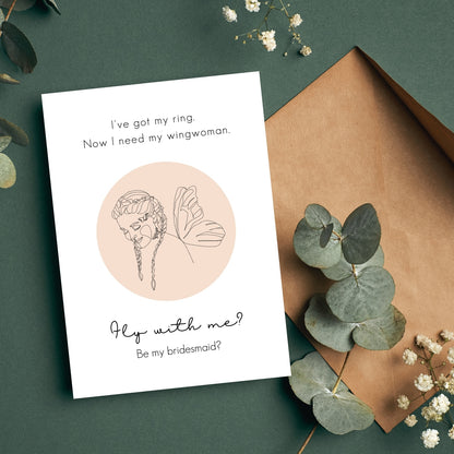 Bridesmaid Proposal - Be my Wingwoman, Butterfly, Minimalist Design