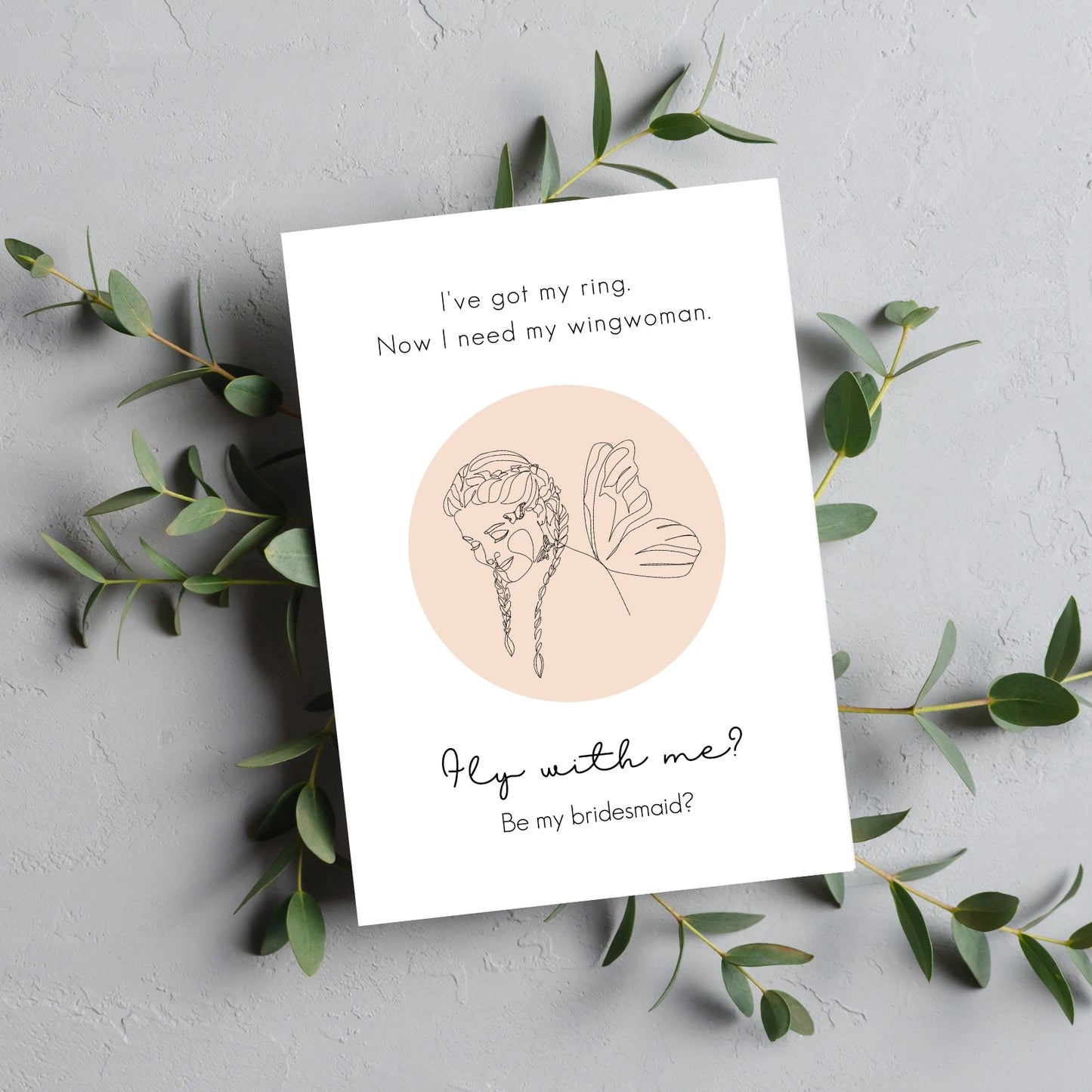 Bridesmaid Proposal - Be my Wingwoman, Butterfly, Minimalist Design