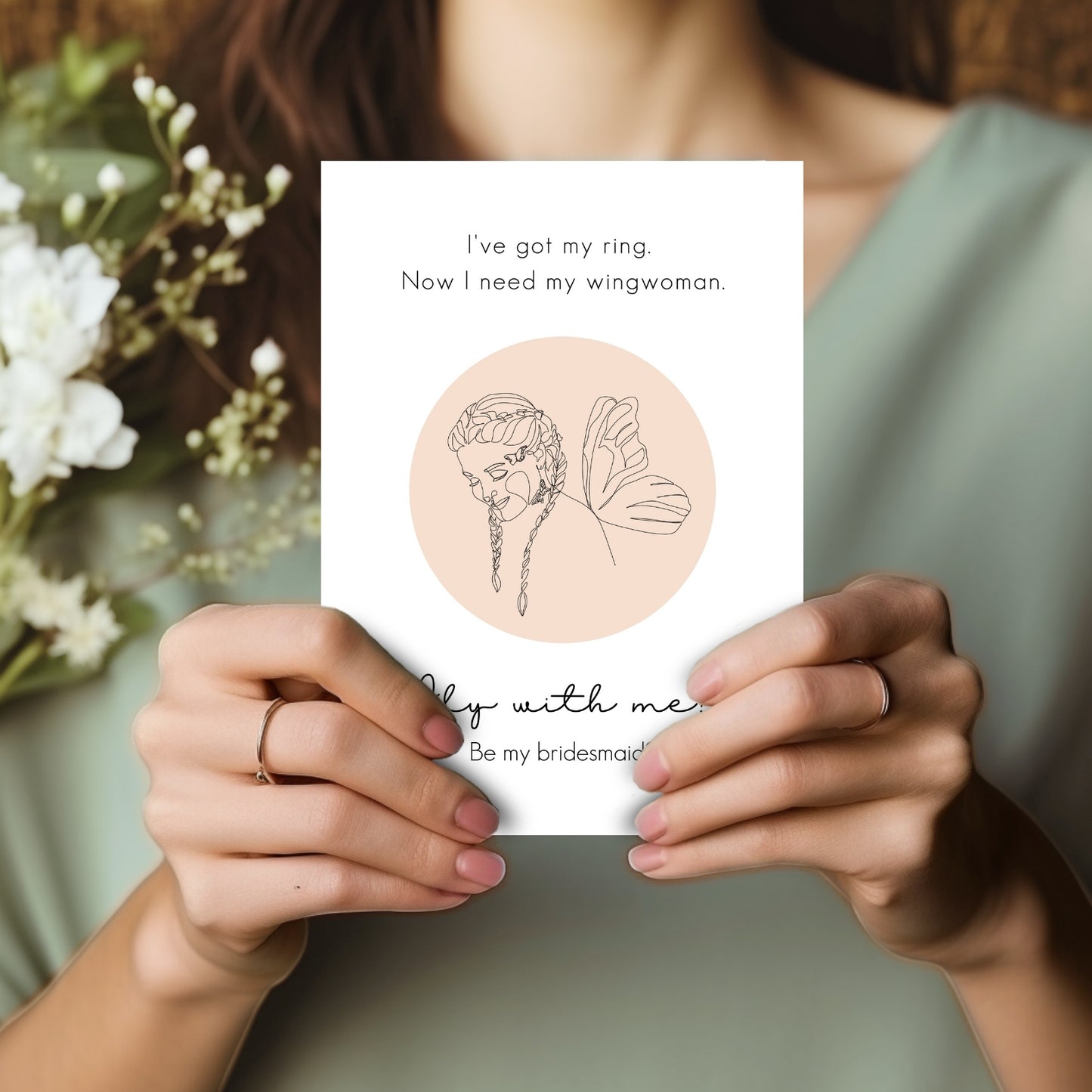 Bridesmaid Proposal - Be my Wingwoman, Butterfly, Minimalist Design