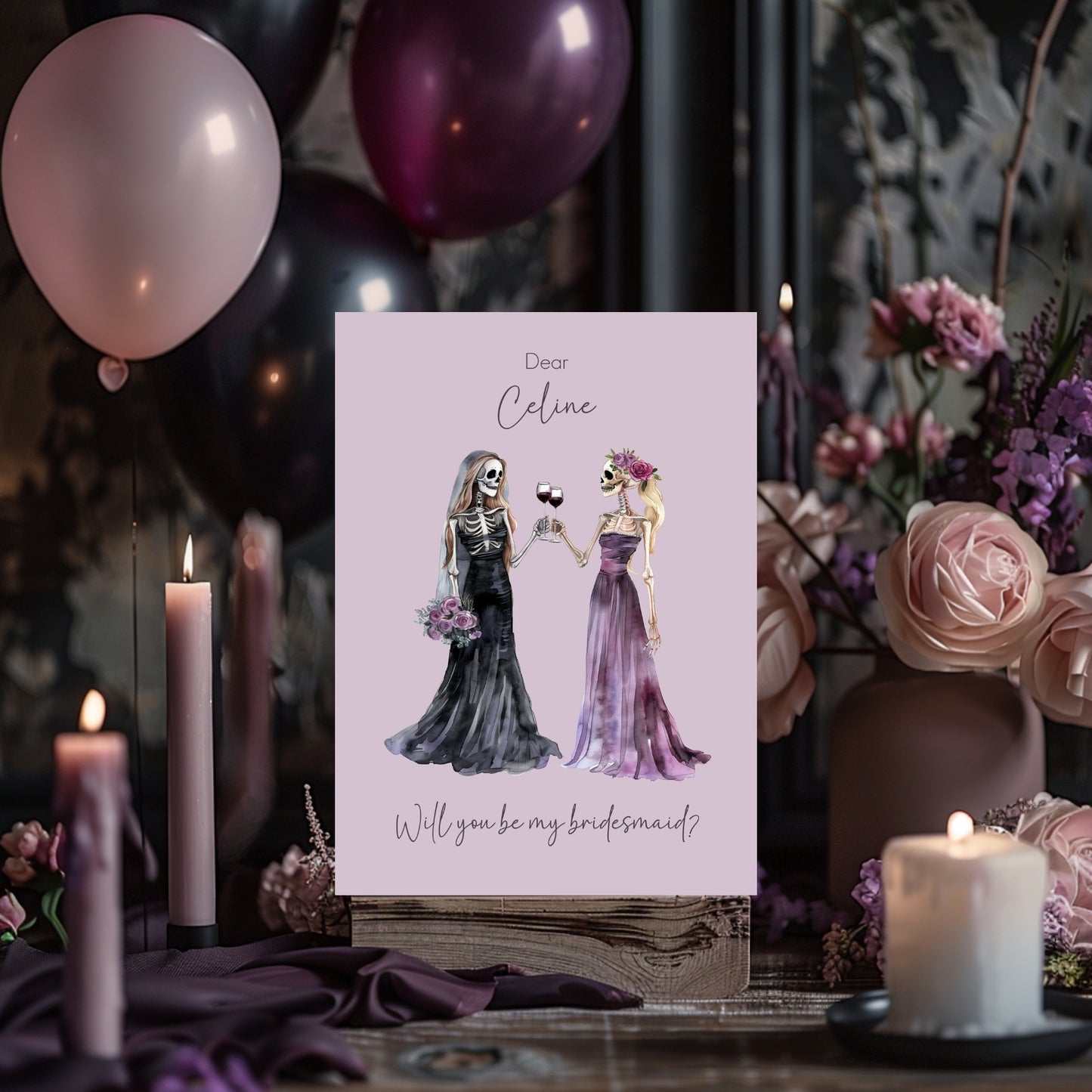 Gothic Bridesmaid Proposal - Will you be my bridesmaid / maid of honor?