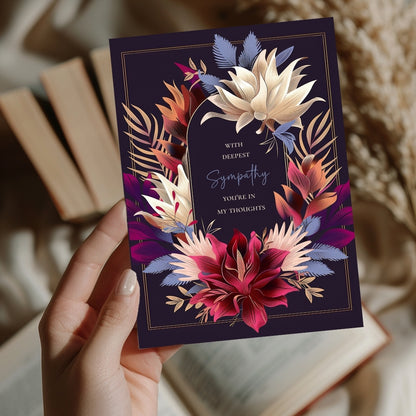 Sophisticated Dark Floral Sympathy Card