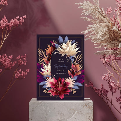 Sophisticated Dark Floral Sympathy Card