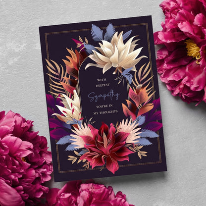 Sophisticated Dark Floral Sympathy Card