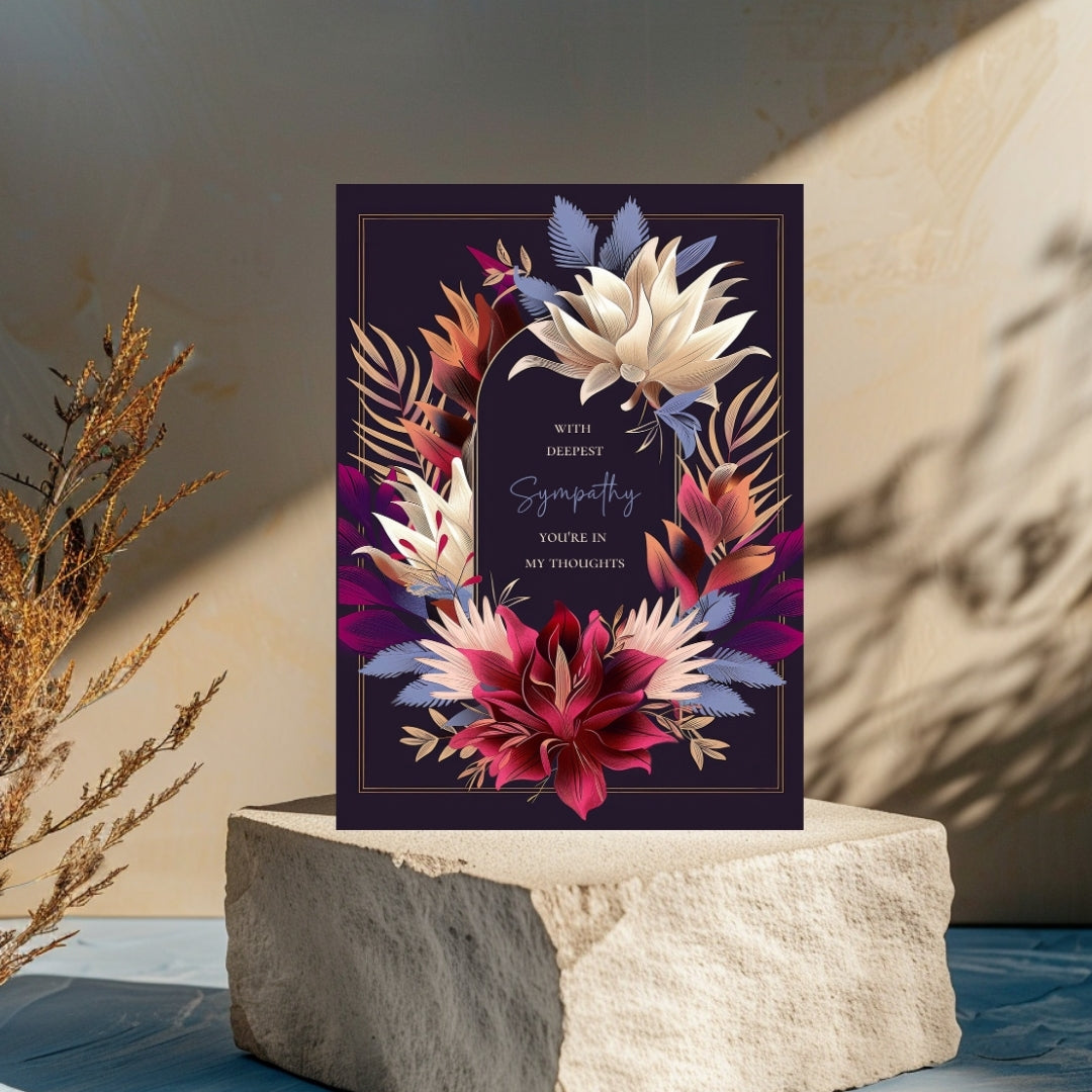 Sophisticated Dark Floral Sympathy Card