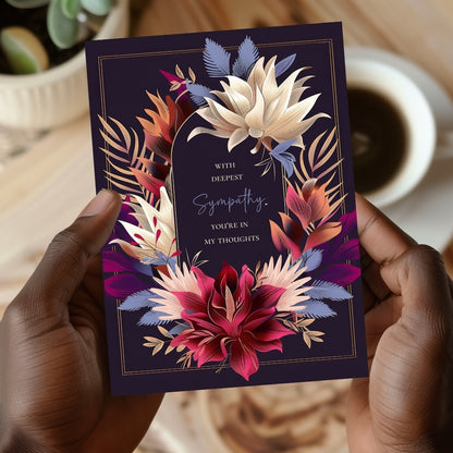 Sophisticated Dark Floral Sympathy Card