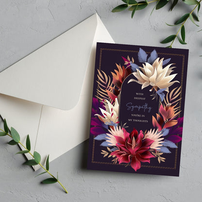 Sophisticated Dark Floral Sympathy Card