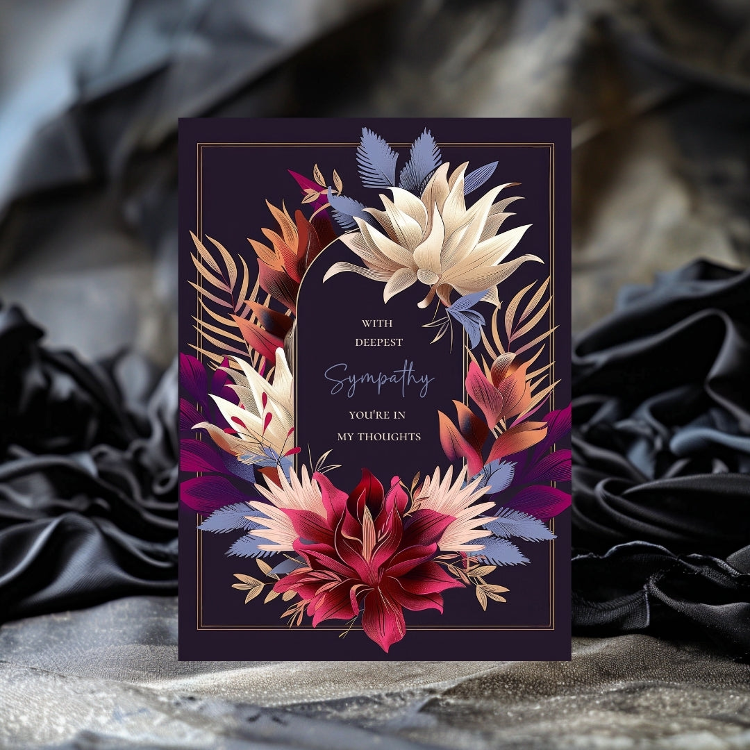 Sophisticated Dark Floral Sympathy Card