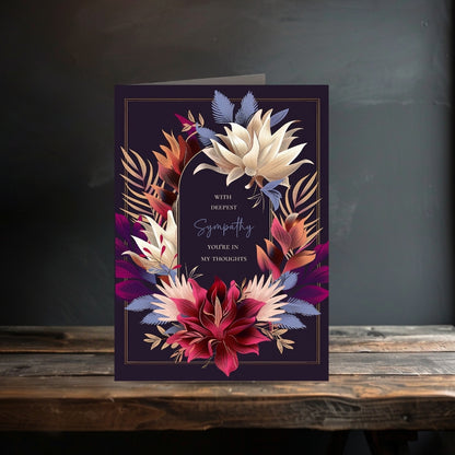 Sophisticated Dark Floral Sympathy Card