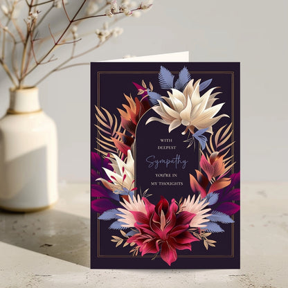 Sophisticated Dark Floral Sympathy Card