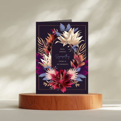 Sophisticated Dark Floral Sympathy Card