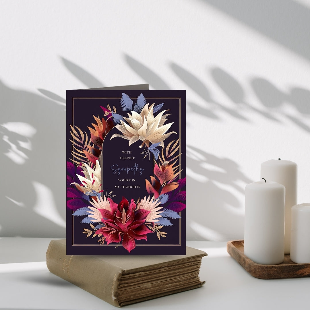 Sophisticated Dark Floral Sympathy Card