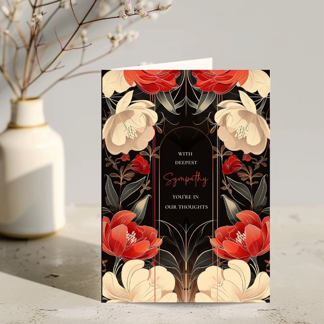 Elegant Vintage Floral Sympathy Card