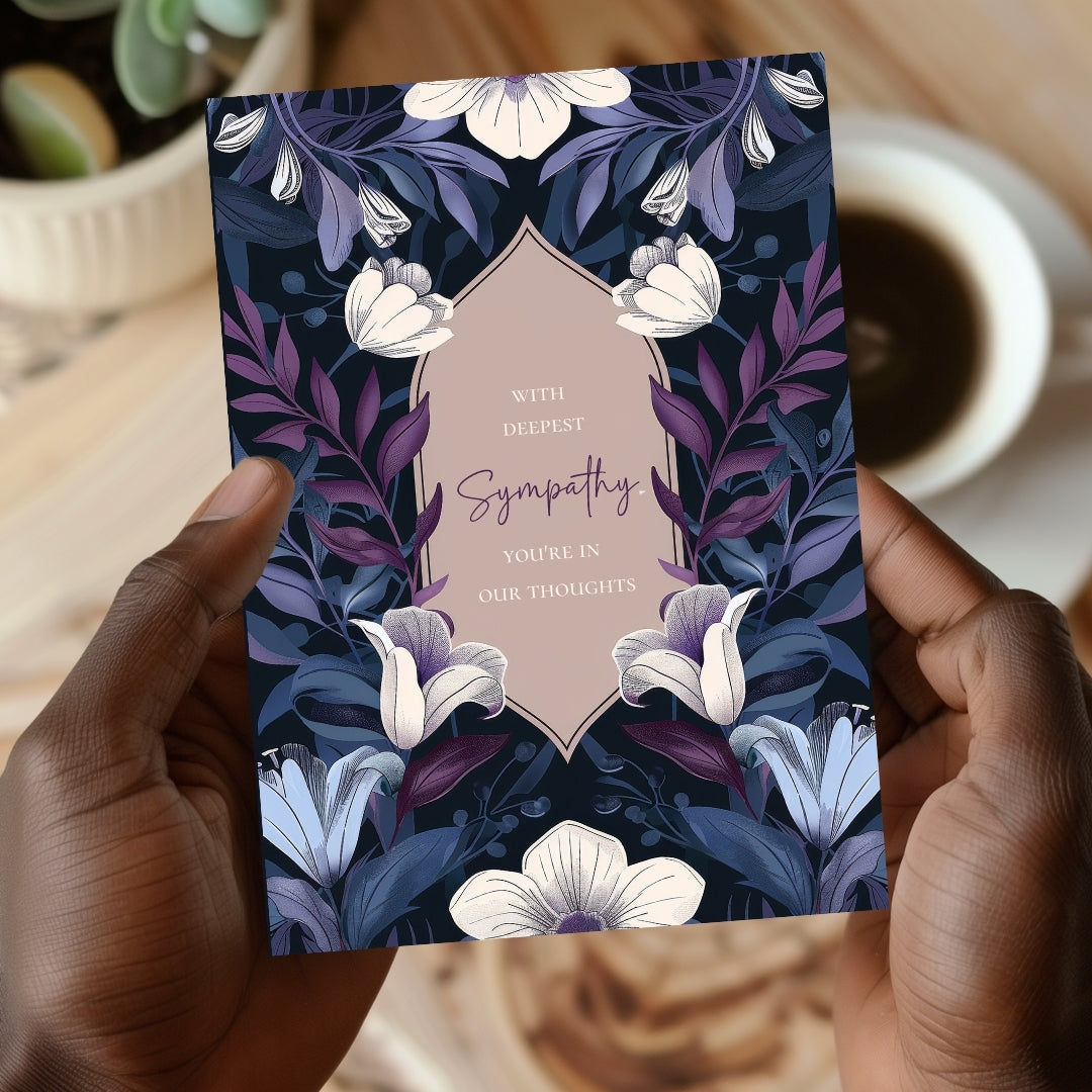 Elegant Dark Purple Sympathy Card