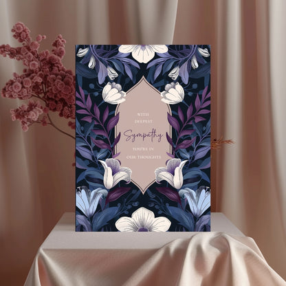 Elegant Dark Purple Sympathy Card