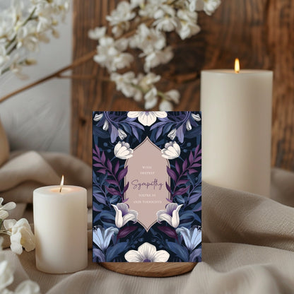 Elegant Dark Purple Sympathy Card