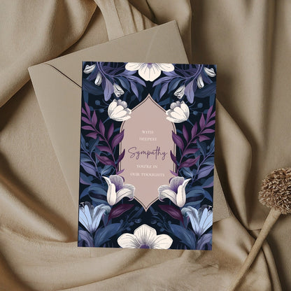 Elegant Dark Purple Sympathy Card