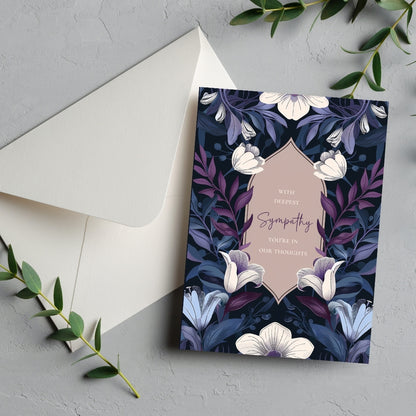 Elegant Dark Purple Sympathy Card