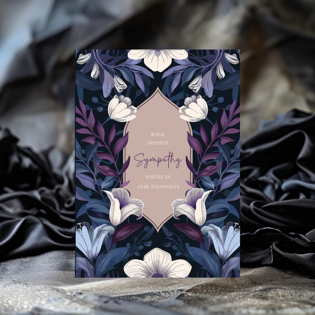 Elegant Dark Purple Sympathy Card