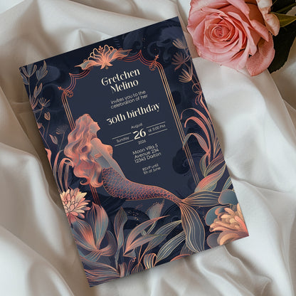 Elegant Mermaid Birthday Invitation – Underwater Fantasy Theme