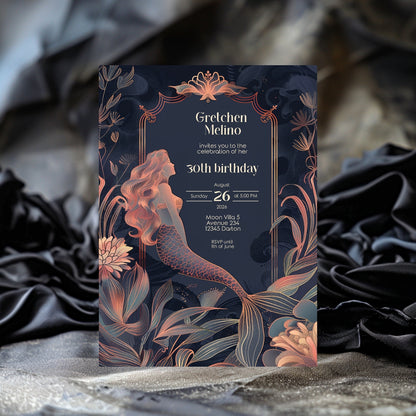 Elegant Mermaid Birthday Invitation – Underwater Fantasy Theme