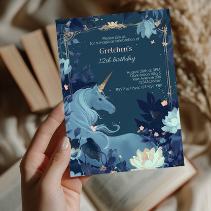 Magical Unicorn Birthday Invitation - Enchanting Fantasy Design