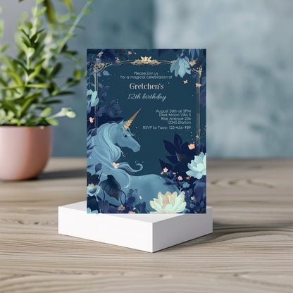 Magical Unicorn Birthday Invitation - Enchanting Fantasy Design