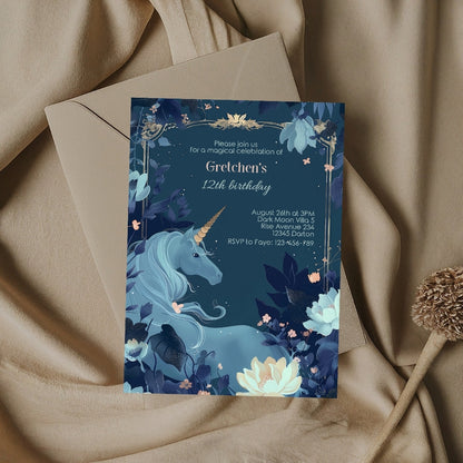 Magical Unicorn Birthday Invitation - Enchanting Fantasy Design