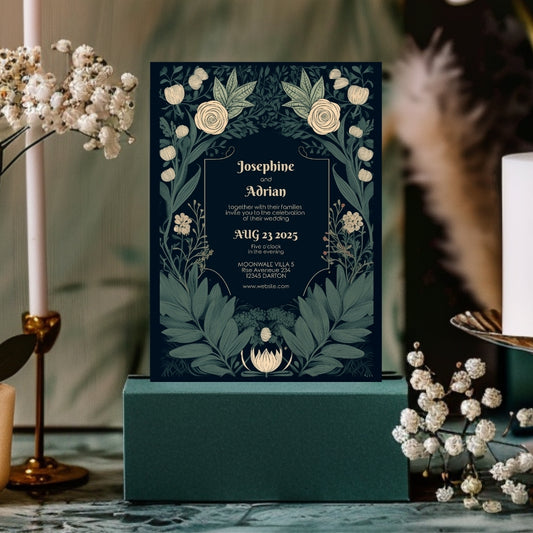 Enchanted Vintage Floral Garden Wedding Invitation