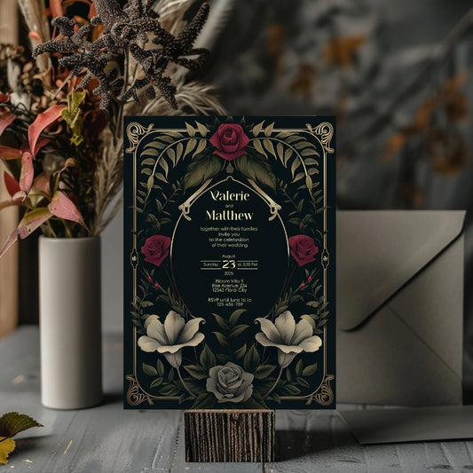 Romantic Rose Garden Wedding Invitation