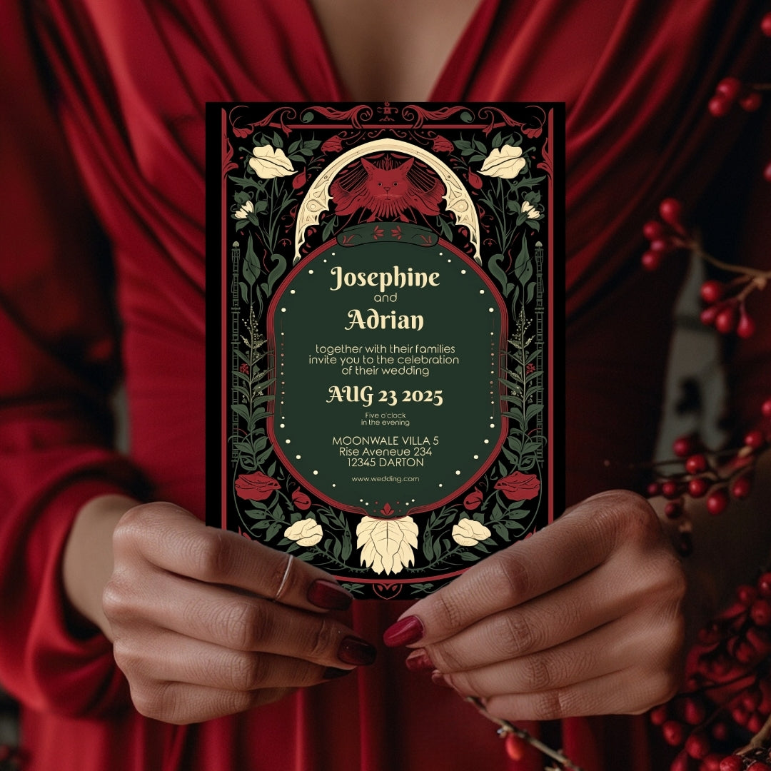 Mystical Enchanted Floral Wedding Invitation