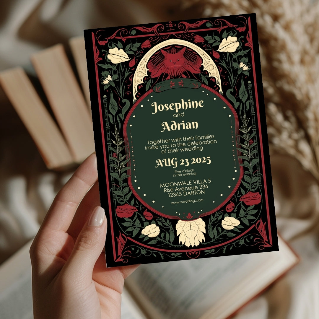 Mystical Enchanted Floral Wedding Invitation