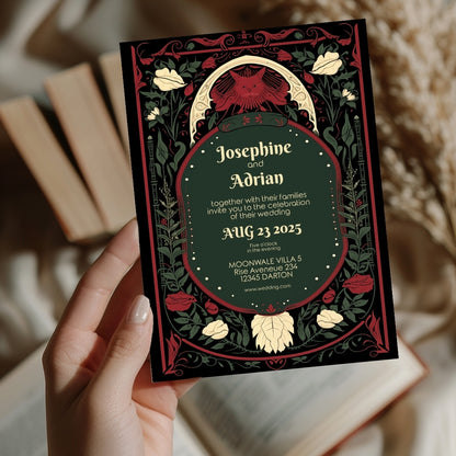 Mystical Enchanted Floral Wedding Invitation