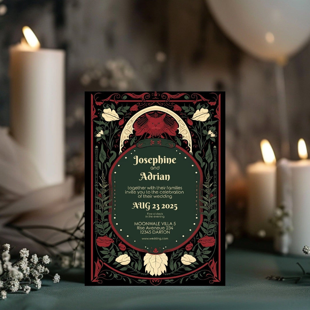 Mystical Enchanted Floral Wedding Invitation