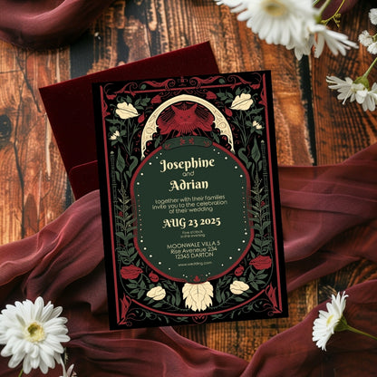 Mystical Enchanted Floral Wedding Invitation