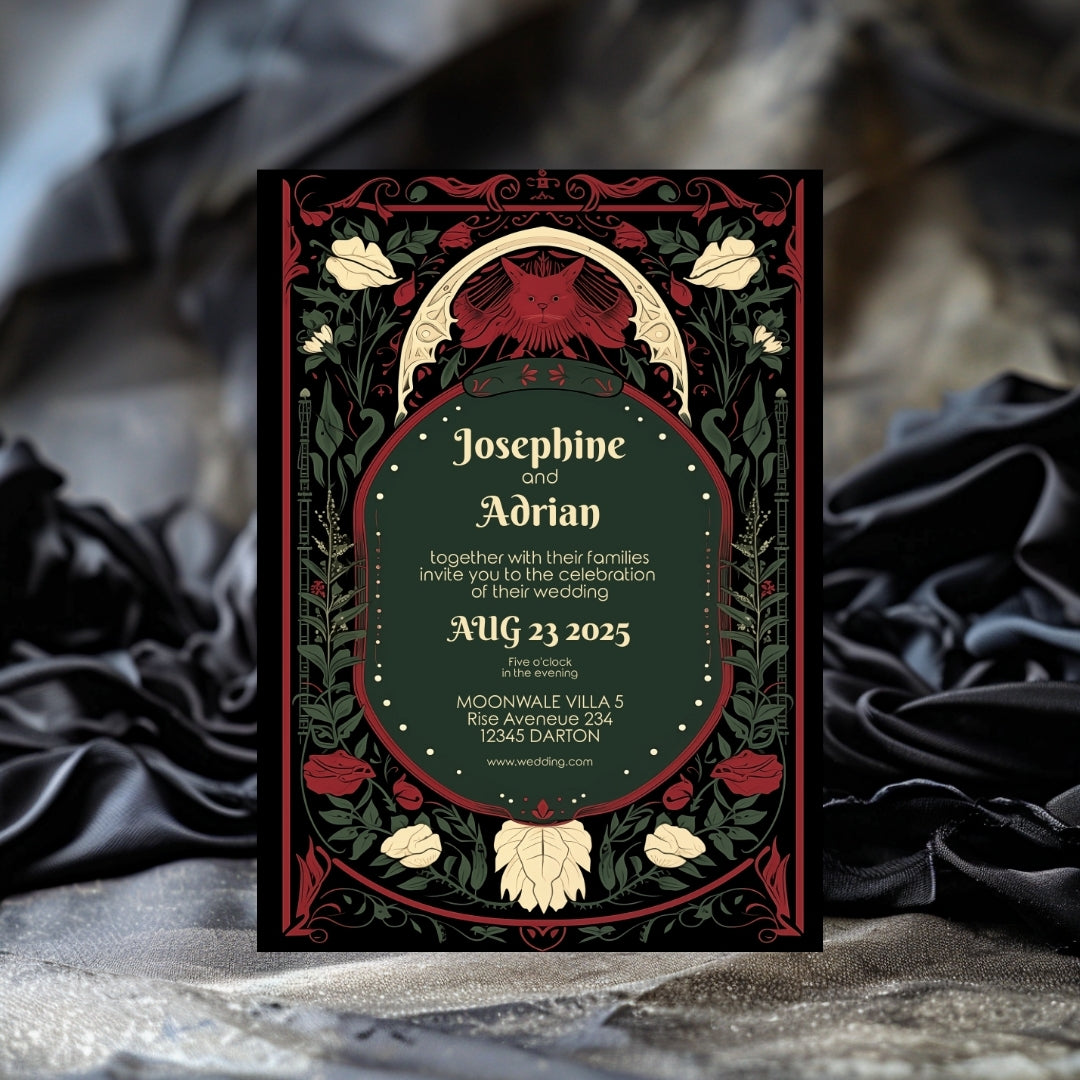 Mystical Enchanted Floral Wedding Invitation