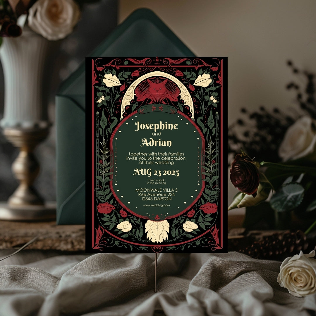 Mystical Enchanted Floral Wedding Invitation