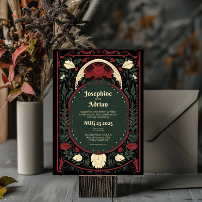 Mystical Enchanted Floral Wedding Invitation