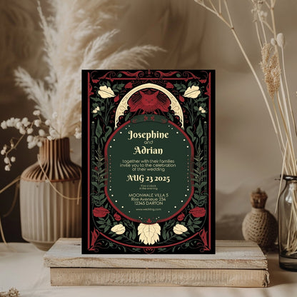 Mystical Enchanted Floral Wedding Invitation