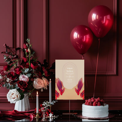 Red Dune Desert Floral Aisle Wedding Invitation