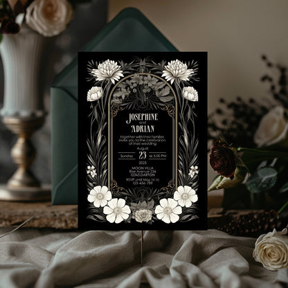 Gothic Art Deco Wedding Invitation