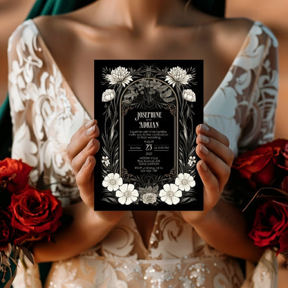 Gothic Art Deco Wedding Invitation