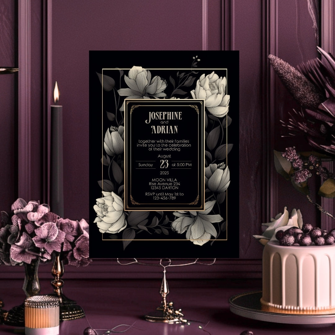 Romantic Floral Elegance Wedding Invitation