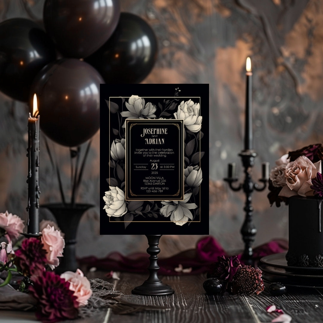 Romantic Floral Elegance Wedding Invitation