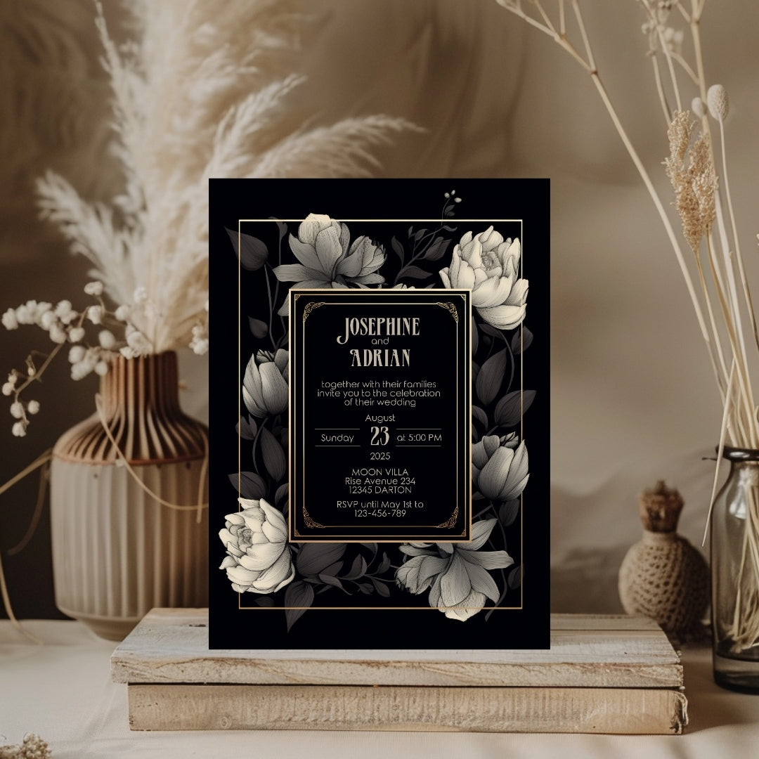 Romantic Floral Elegance Wedding Invitation