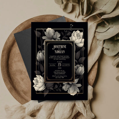 Romantic Floral Elegance Wedding Invitation